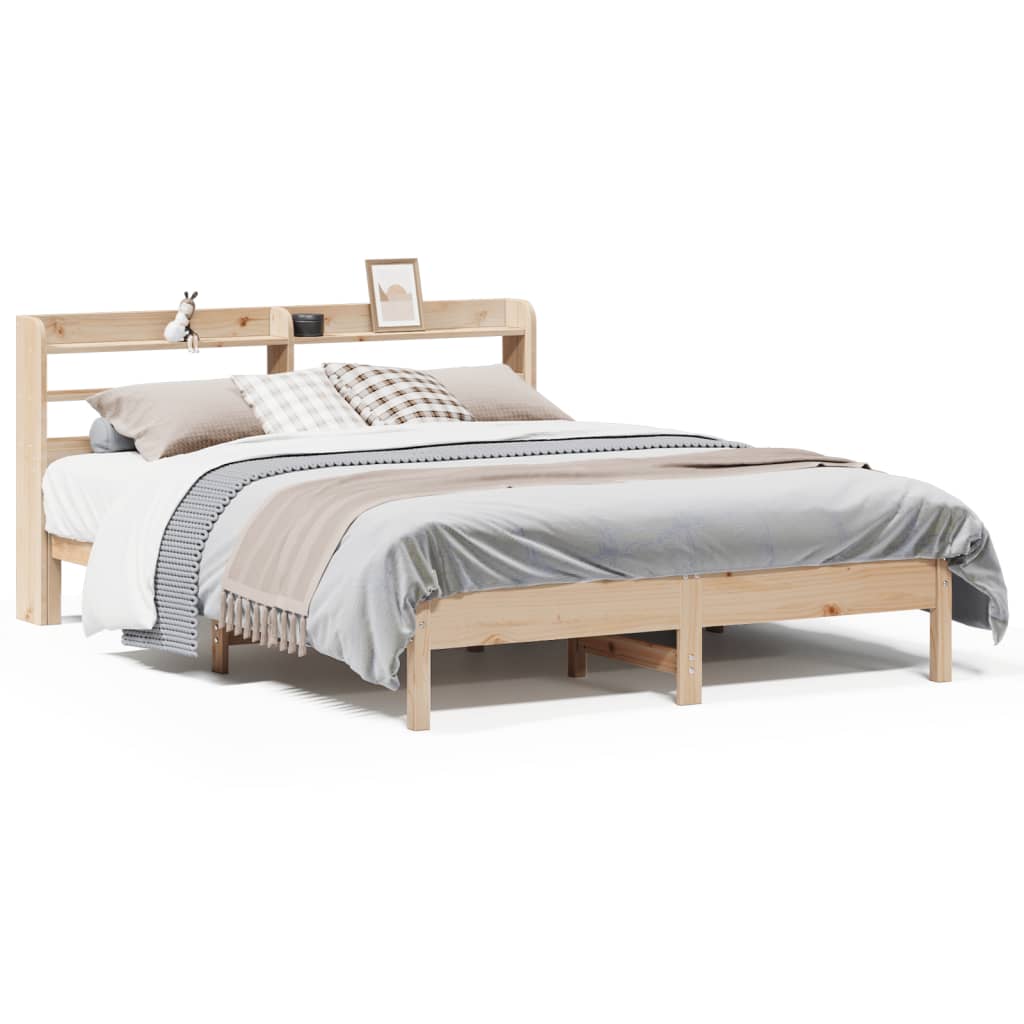 Bed Frame without Mattress 140x200 cm Solid Wood Pine
