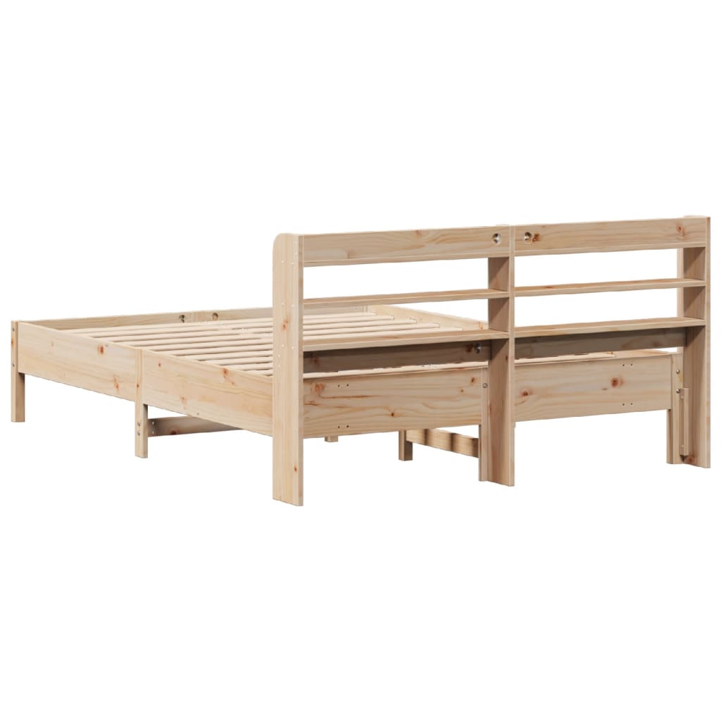 Bed Frame without Mattress 140x200 cm Solid Wood Pine