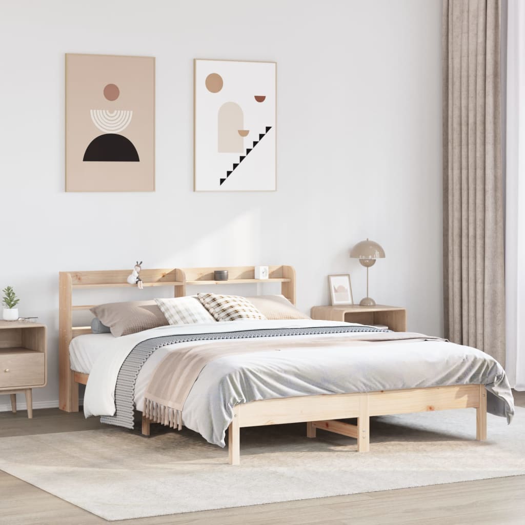 Bed Frame without Mattress 140x200 cm Solid Wood Pine