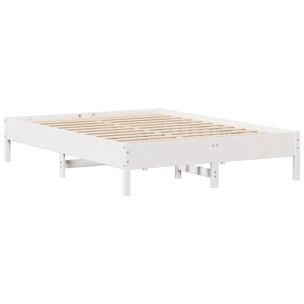 Bed Frame without Mattress White 140x200 cm Solid Wood Pine