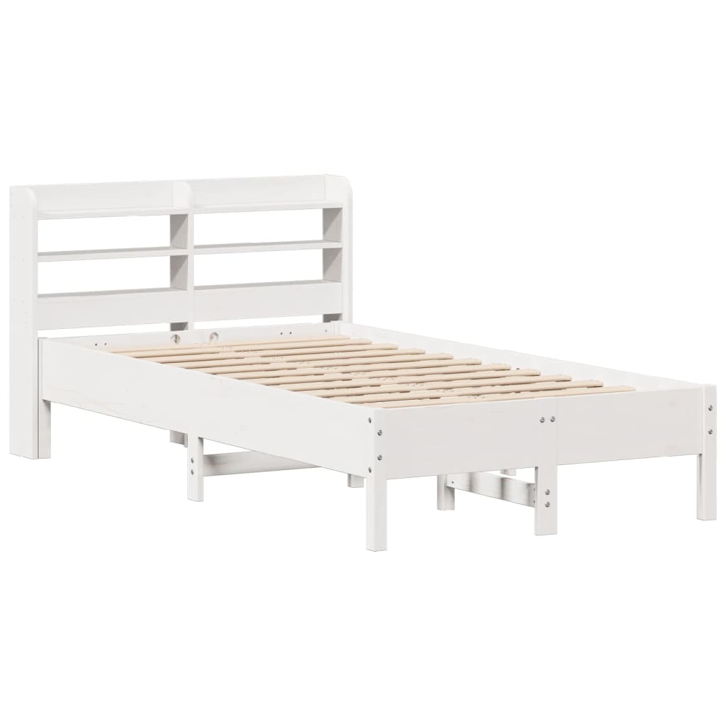Bed Frame without Mattress White 75x190 cm Small Single Solid Wood Pine
