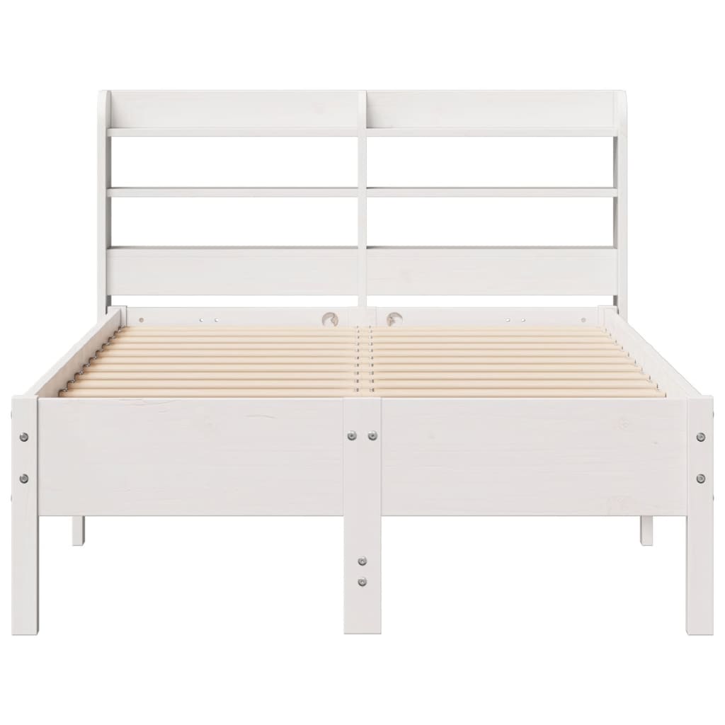 Bed Frame without Mattress White 75x190 cm Small Single Solid Wood Pine