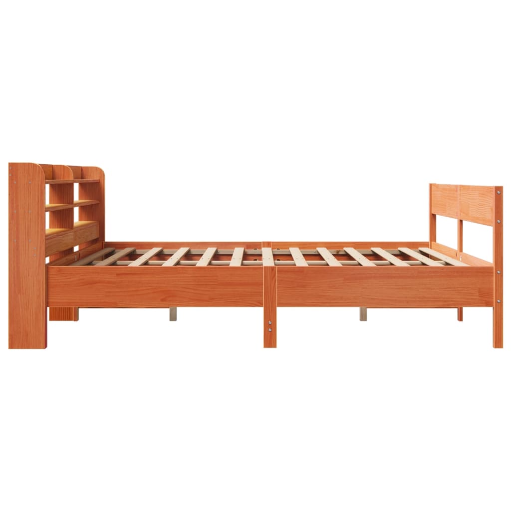 Bed Frame without Mattress Wax Brown 180x200 cm Super King Solid Wood Pine
