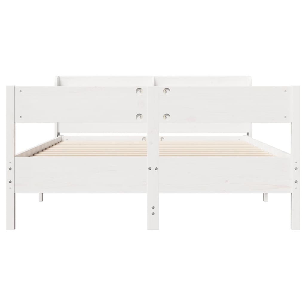 Bed Frame without Mattress White 160x200 cm Solid Wood Pine
