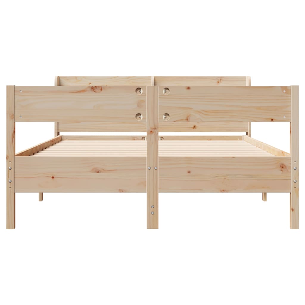 Bed Frame without Mattress 140x200 cm Solid Wood Pine