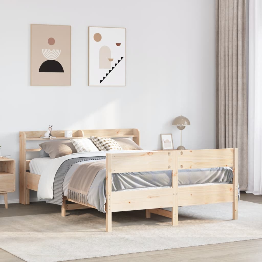 Bed Frame without Mattress 120x200 cm Solid Wood Pine