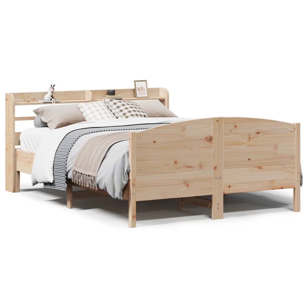 Bed Frame without Mattress 140x190 cm Solid Wood Pine