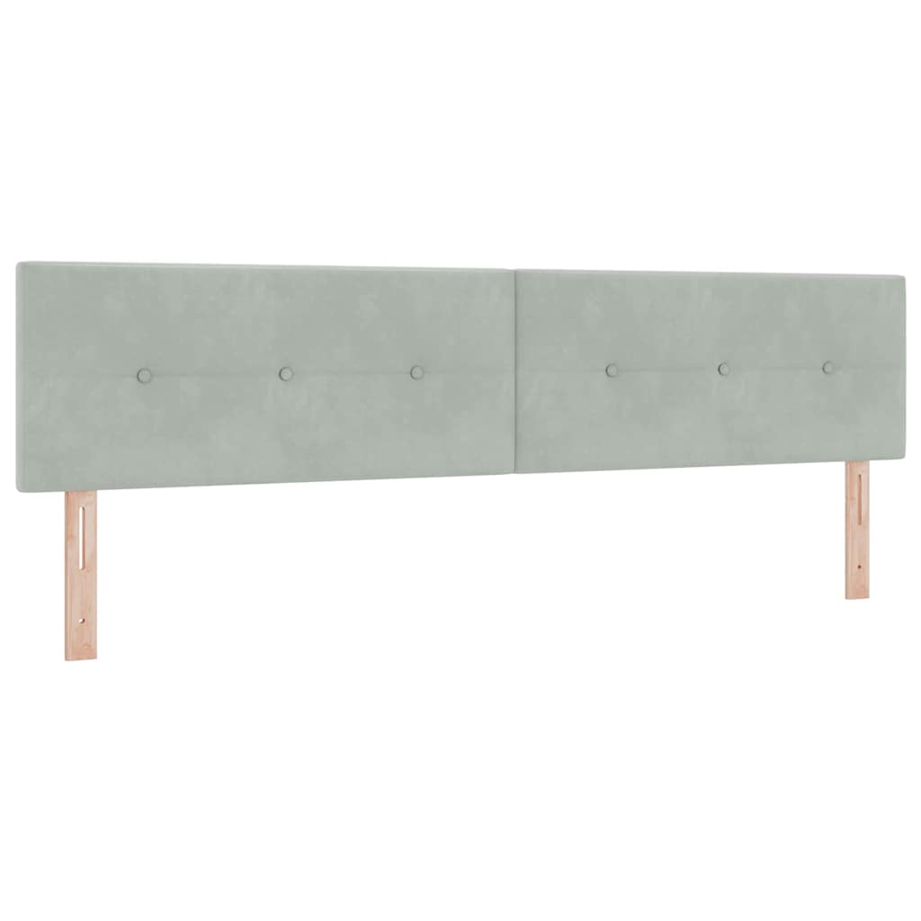 Headboard with LED Strip Lights Light Grey 100 cm Velvet