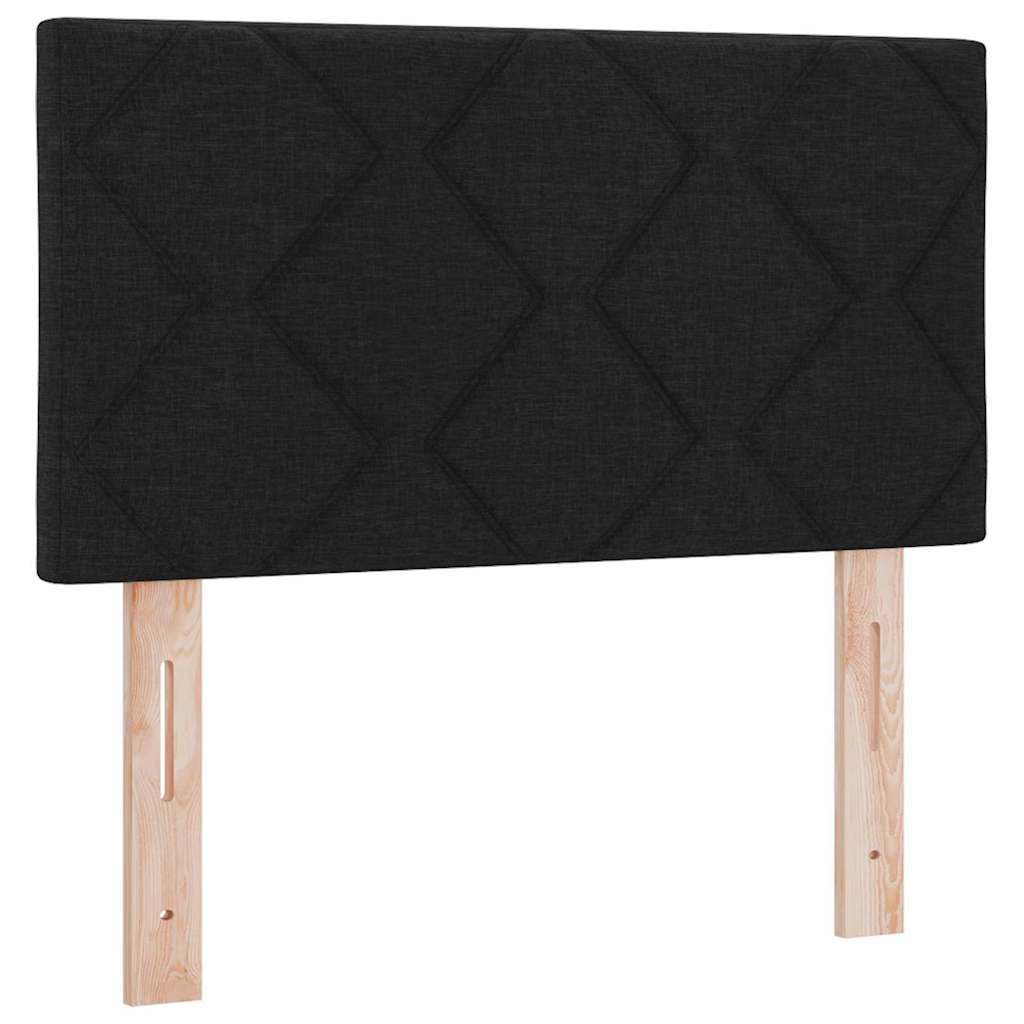 Headboard with LED Strip Lights Adjustable Black 80 cm Fabric