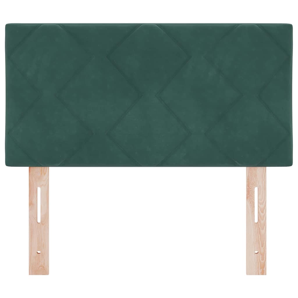 LED Headboard with LED Strip Lights Dark green 80 cm Velvet