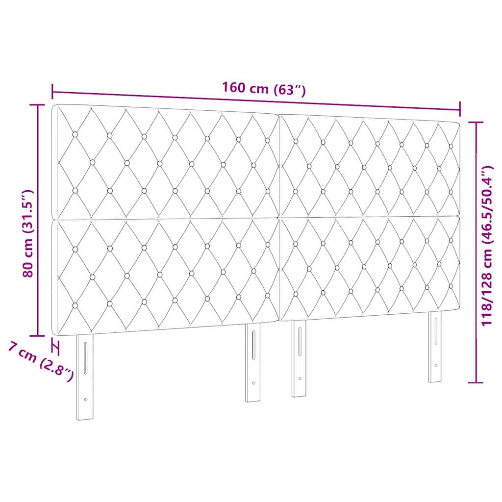 LED Headboard with LED Strip Lights Light grey 80 cm Velvet