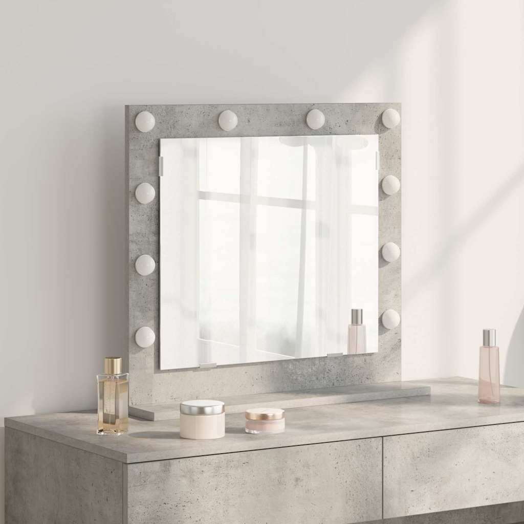 Vanity Mirror with Mirror Concrete Grey 60 x 55 x 18 cm