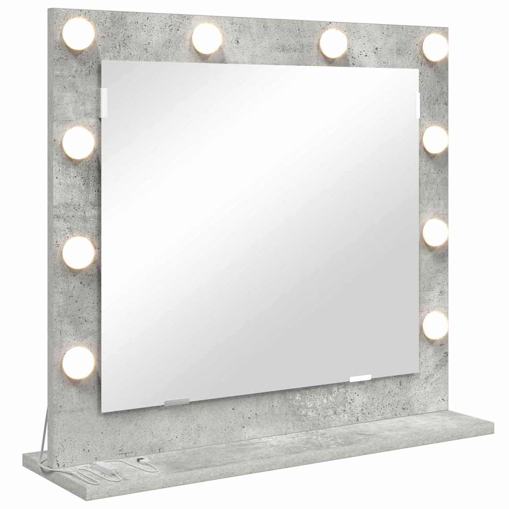 Vanity Mirror with Mirror Concrete Grey 60 x 55 x 18 cm