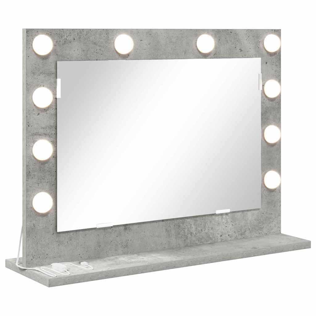 Vanity Mirror with Mirror Concrete Grey 60 x 45 x 18 cm