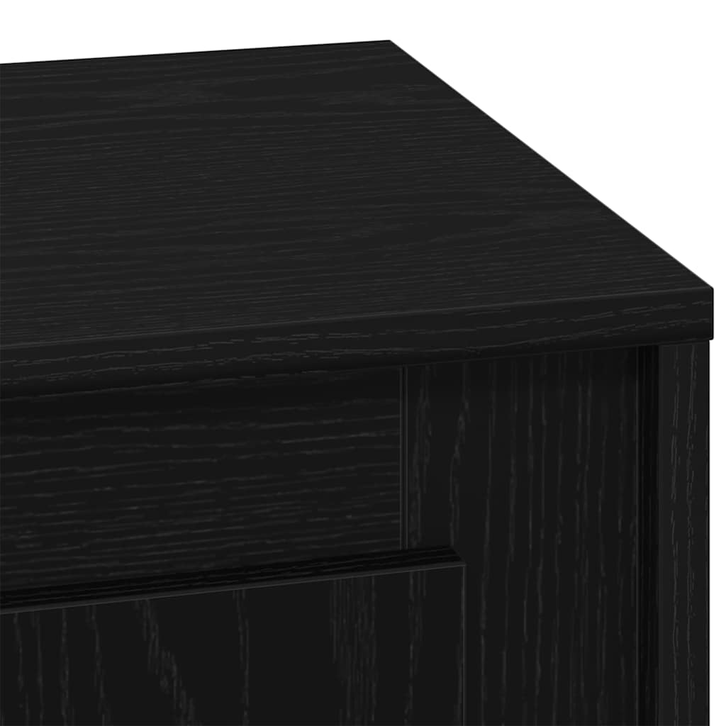 Bedside Cabinet with Black 44 x 34.5 x 45 cm Engineered wood