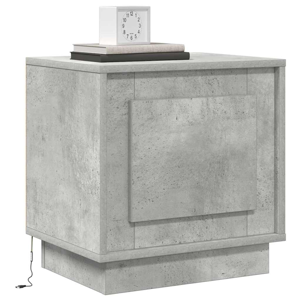 Bedside Cabinet with 2 pcs Concrete grey 44 x 34.5 x 45 cm