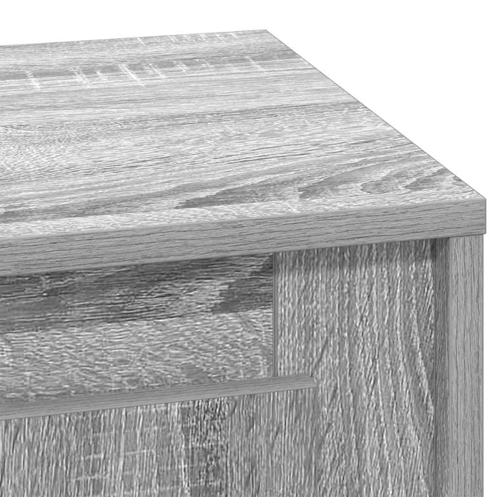 Bedside Cabinet with Grey 44 x 34.5 x 45 cm Engineered wood