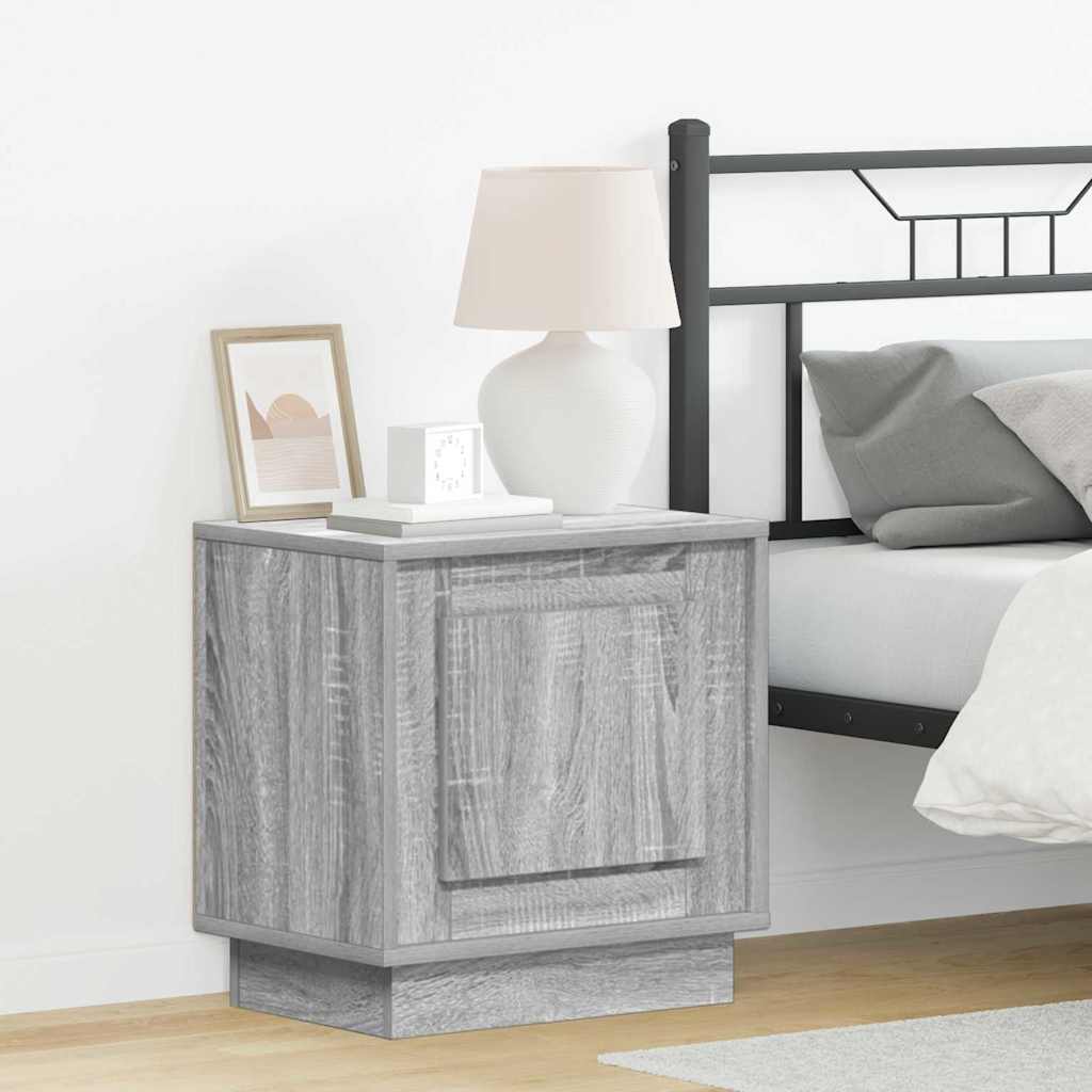 Bedside Cabinet 2 pcs Grey 44 x 34.5 x 45 cm Engineered wood