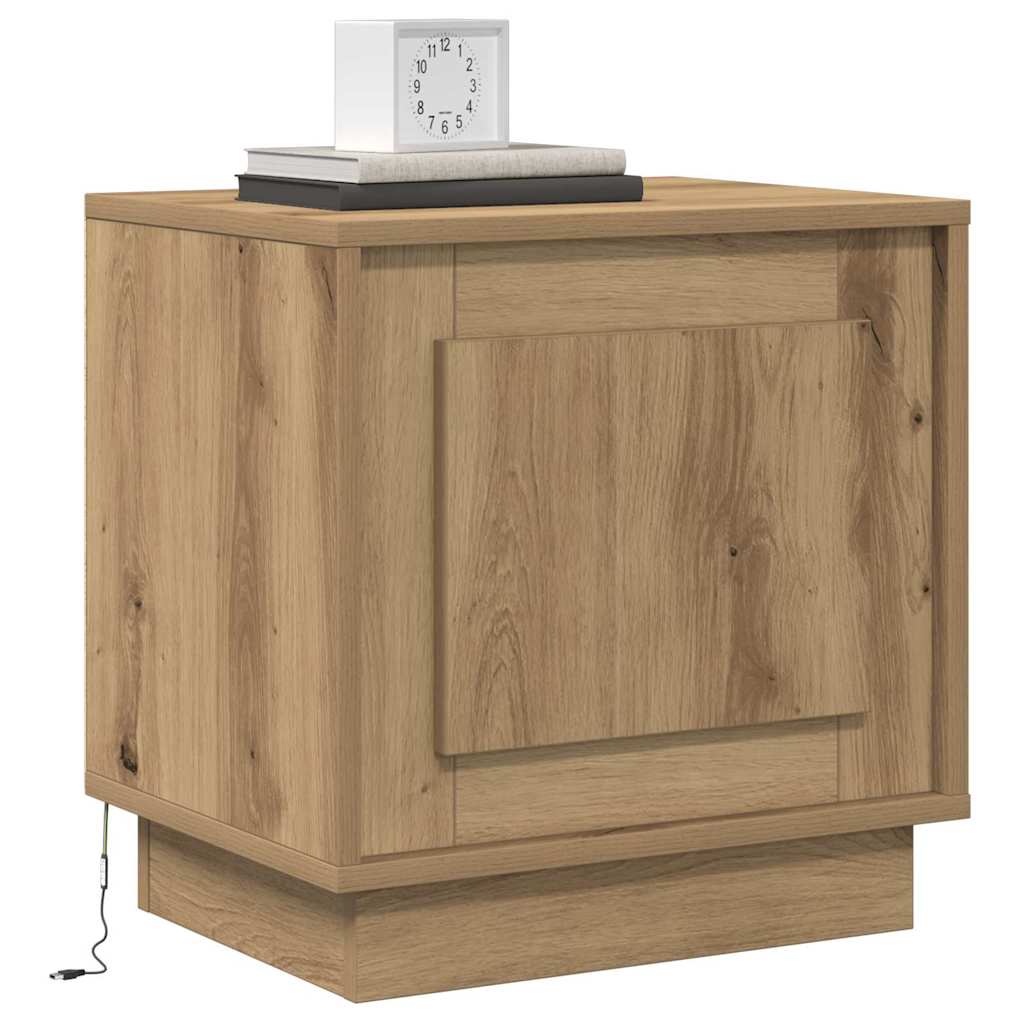 Bedside Cabinet with 2 pcs Artisan oak 44 x 34.5 x 45 cm