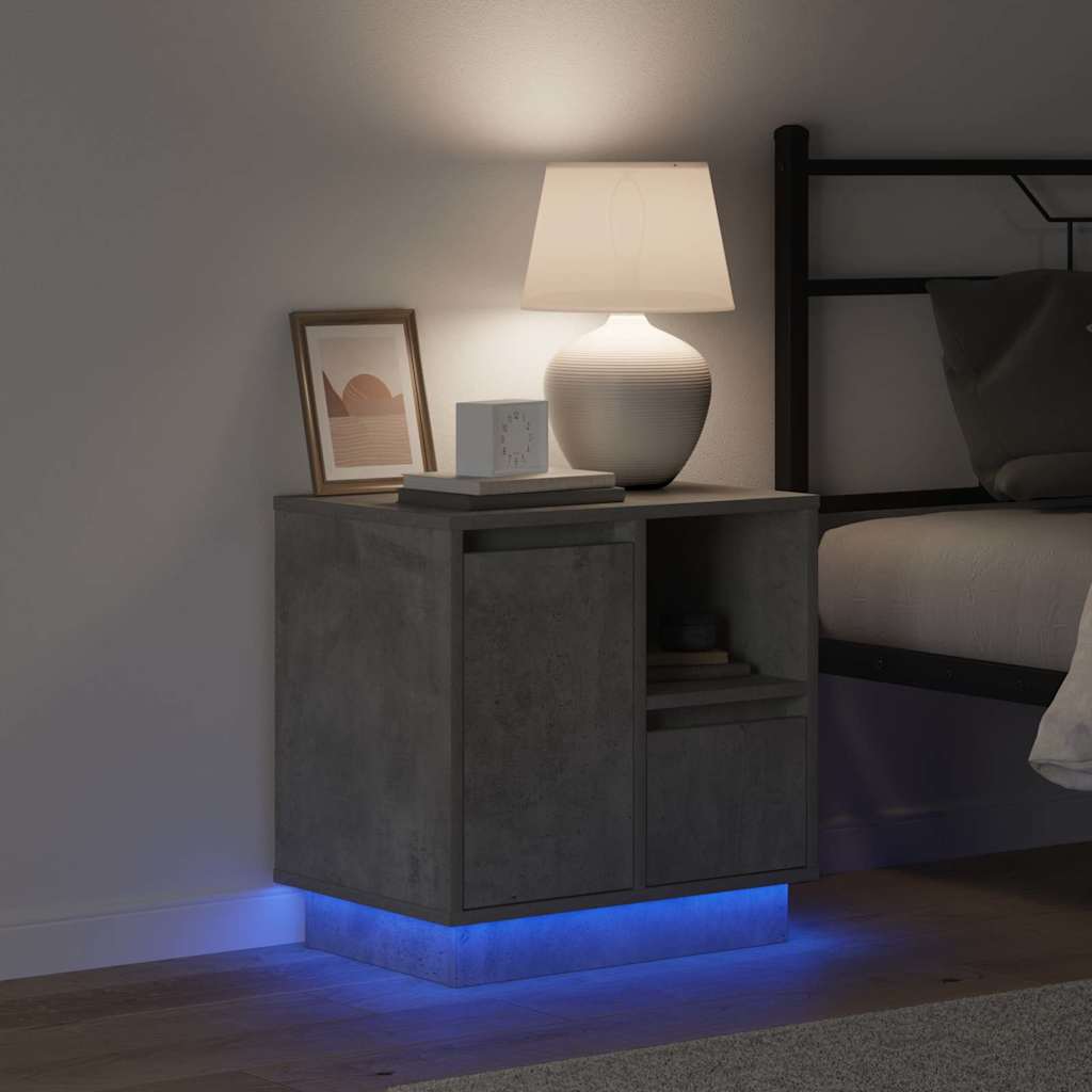 Bedside Cabinet Concrete grey 50 x 34.5 x 50 cm Engineered wood