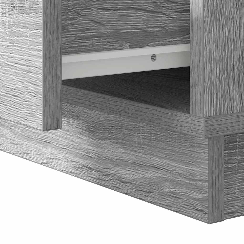 Bedside Cabinet with Grey 50 x 34.5 x 50 cm Engineered wood