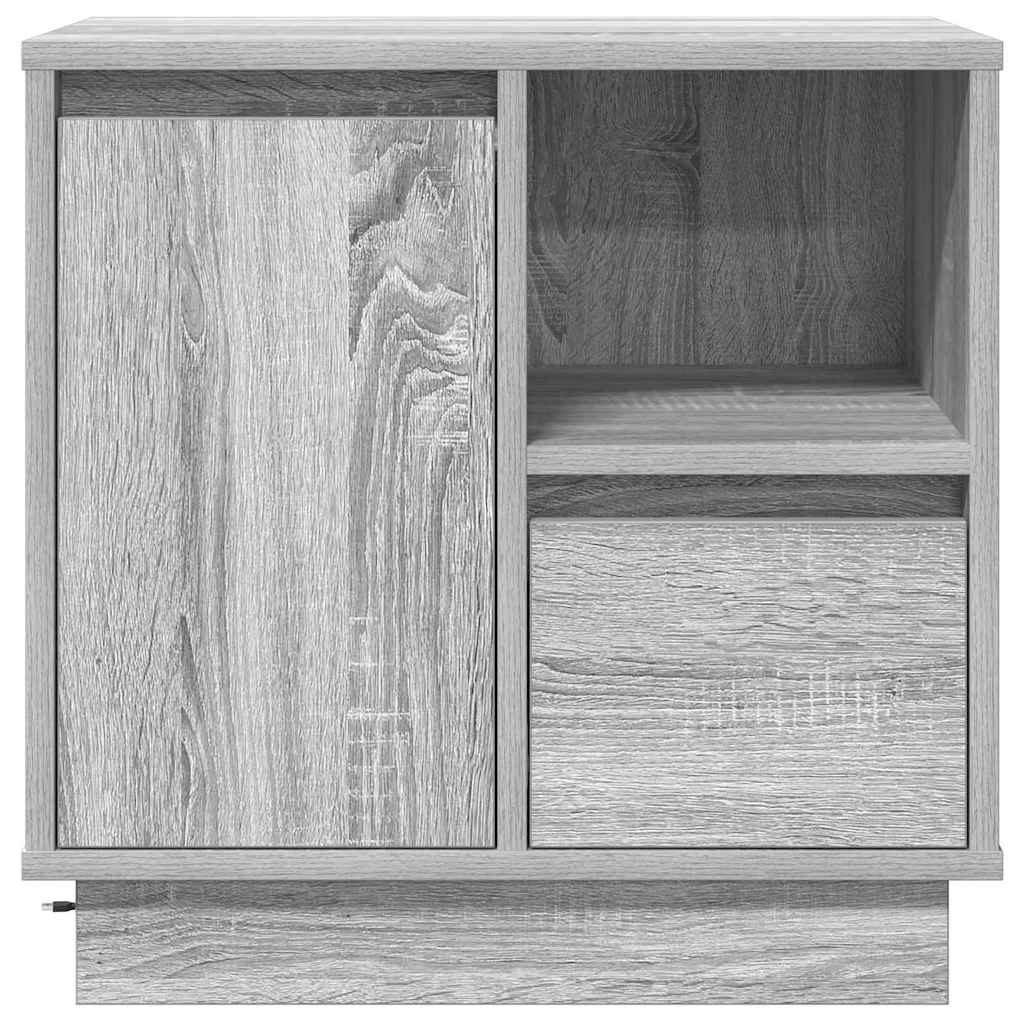 Bedside Cabinet with Grey 50 x 34.5 x 50 cm Engineered wood