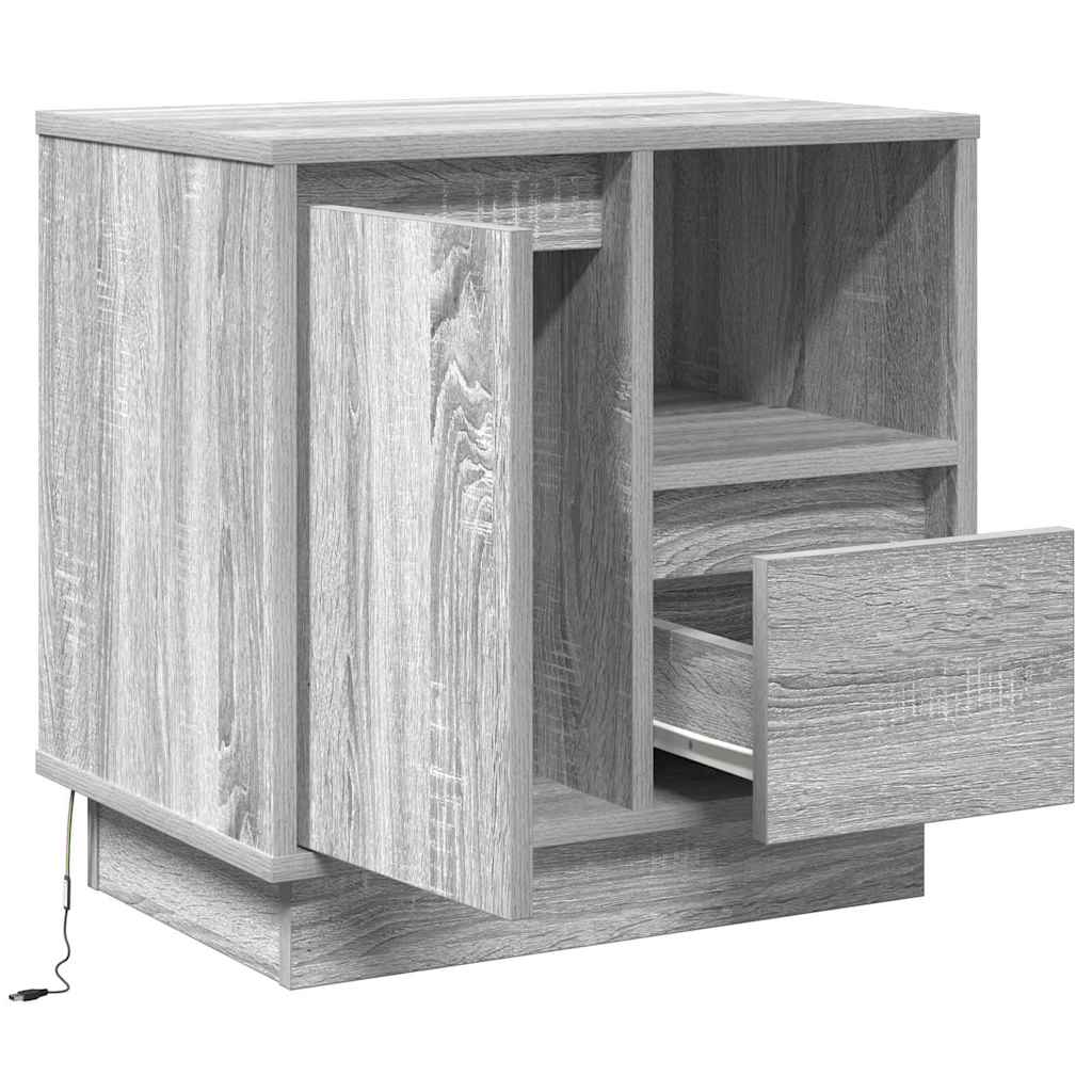 Bedside Cabinet 2 pcs Grey 50 x 34.5 x 50 cm Engineered wood