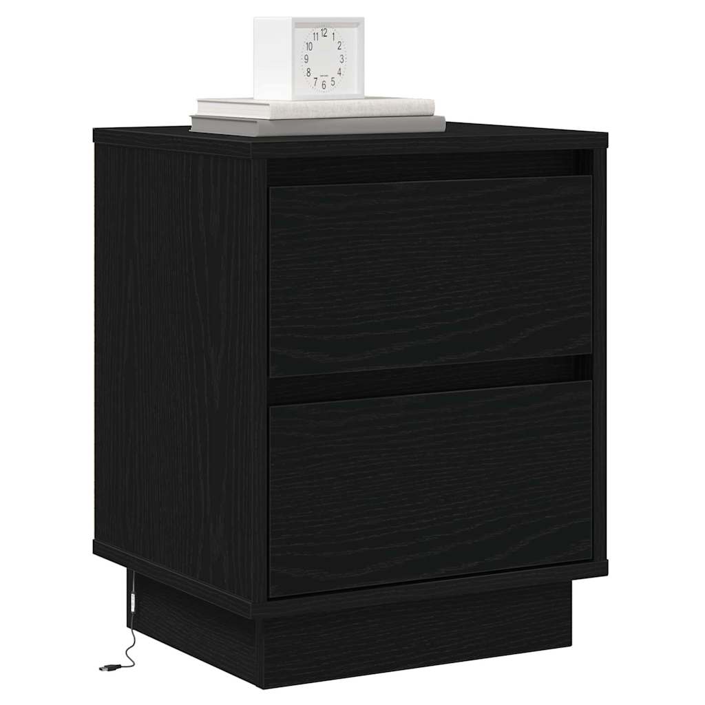 Bedside Cabinet 2 pcs Black 39 x 34.5 x 50 cm Engineered wood