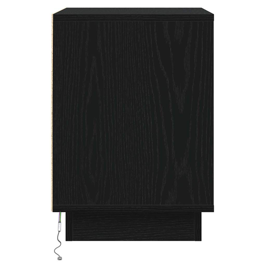 Bedside Cabinet 2 pcs Black 39 x 34.5 x 50 cm Engineered wood
