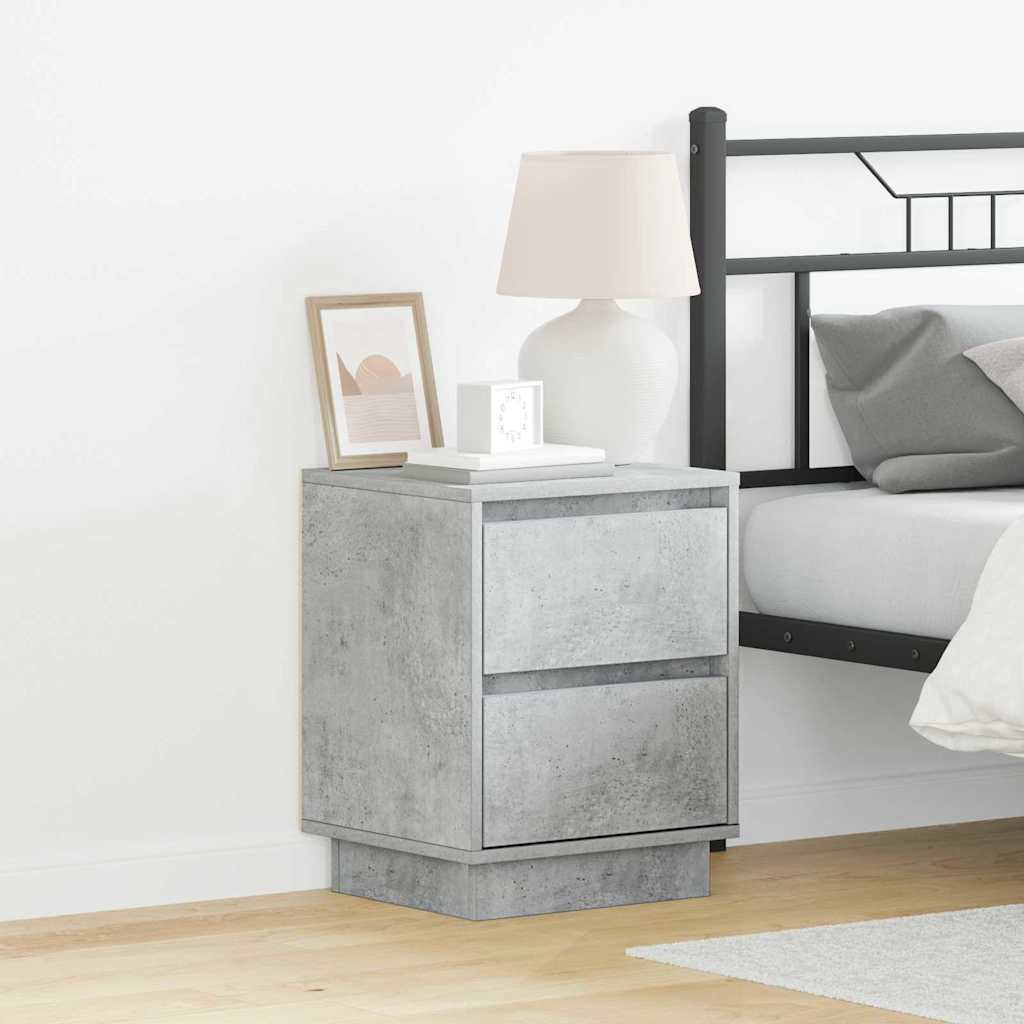Bedside Cabinet with 2 pcs Concrete grey 39 x 34.5 x 50 cm