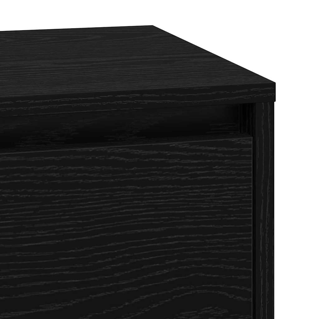 Bedside Cabinet with Black 39 x 34.5 x 65 cm Engineered wood