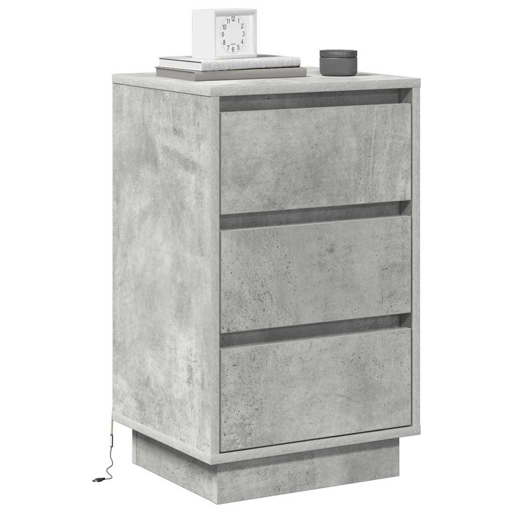 Bedside Cabinet Concrete Grey 39 x 34.5 x 65 cm Engineered wood