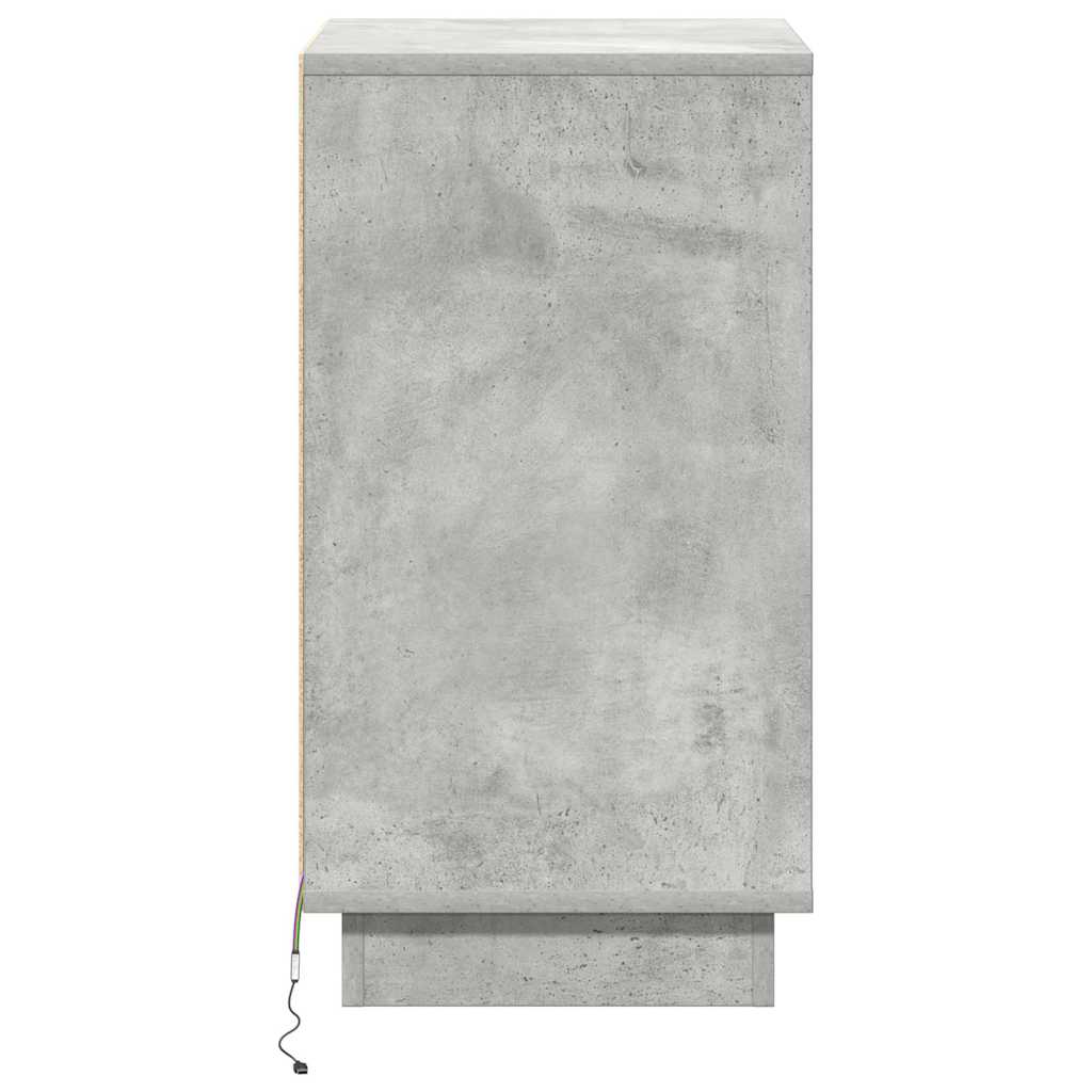 Bedside Cabinet Concrete Grey 39 x 34.5 x 65 cm Engineered wood