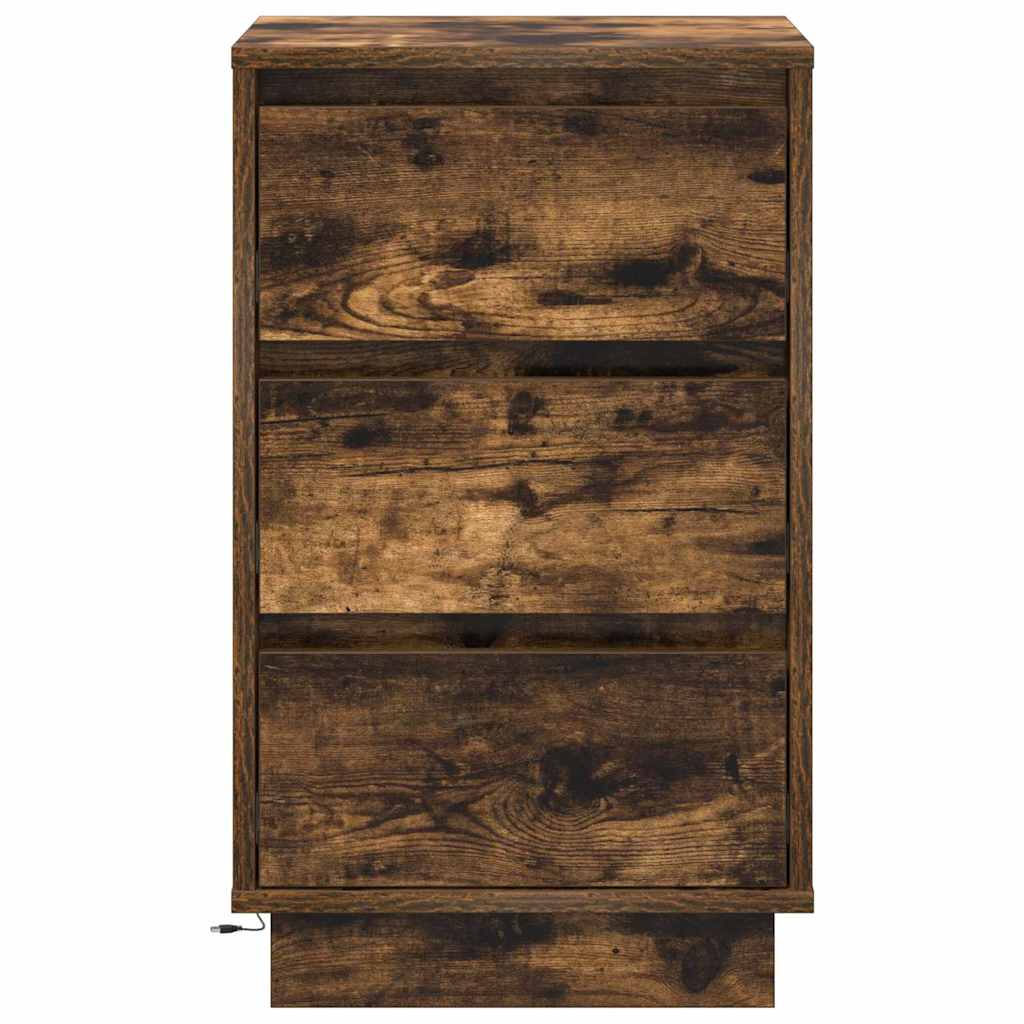 Bedside Cabinet Smoked oak 39 x 34.5 x 65 cm Engineered wood