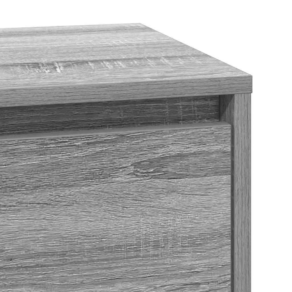 Bedside Cabinet with Grey 39 x 34.5 x 65 cm Engineered wood