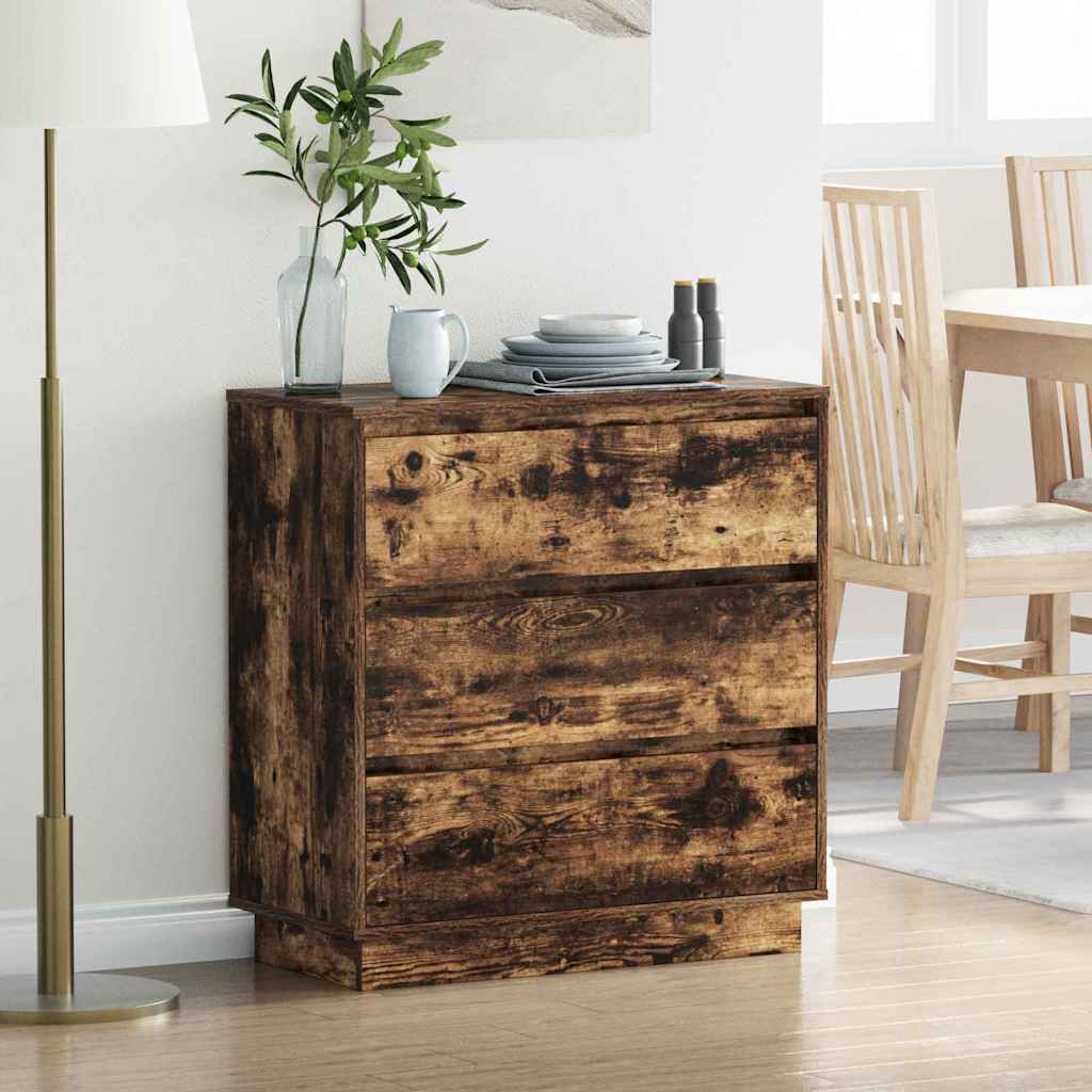 Bedside Cabinet Smoked oak 71 x 34.5 x 75 cm Engineered wood
