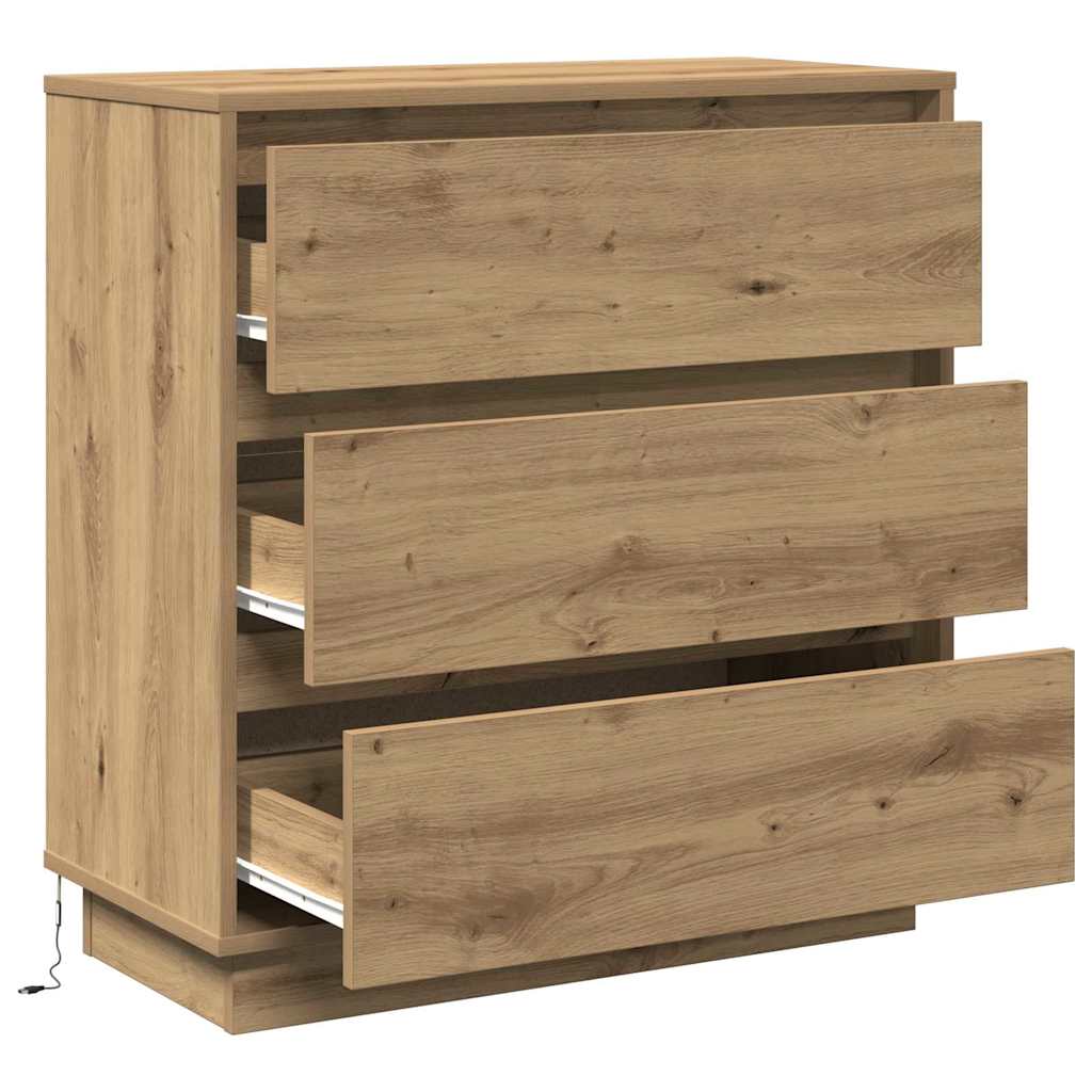 Bedside Cabinet Artisan oak 71 x 34.5 x 75 cm Engineered wood