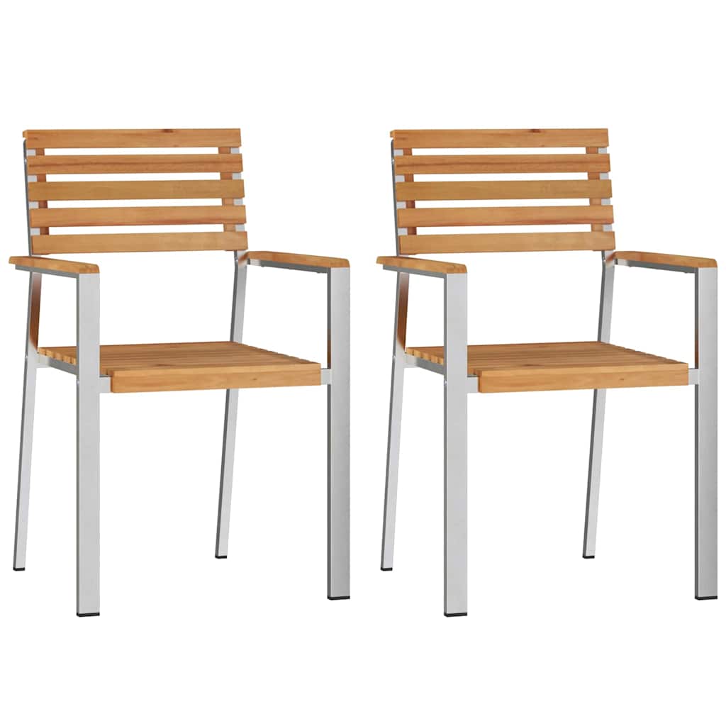 GardenChair 2 pcs Brown 56x54.5x87cm SolidTeakwood