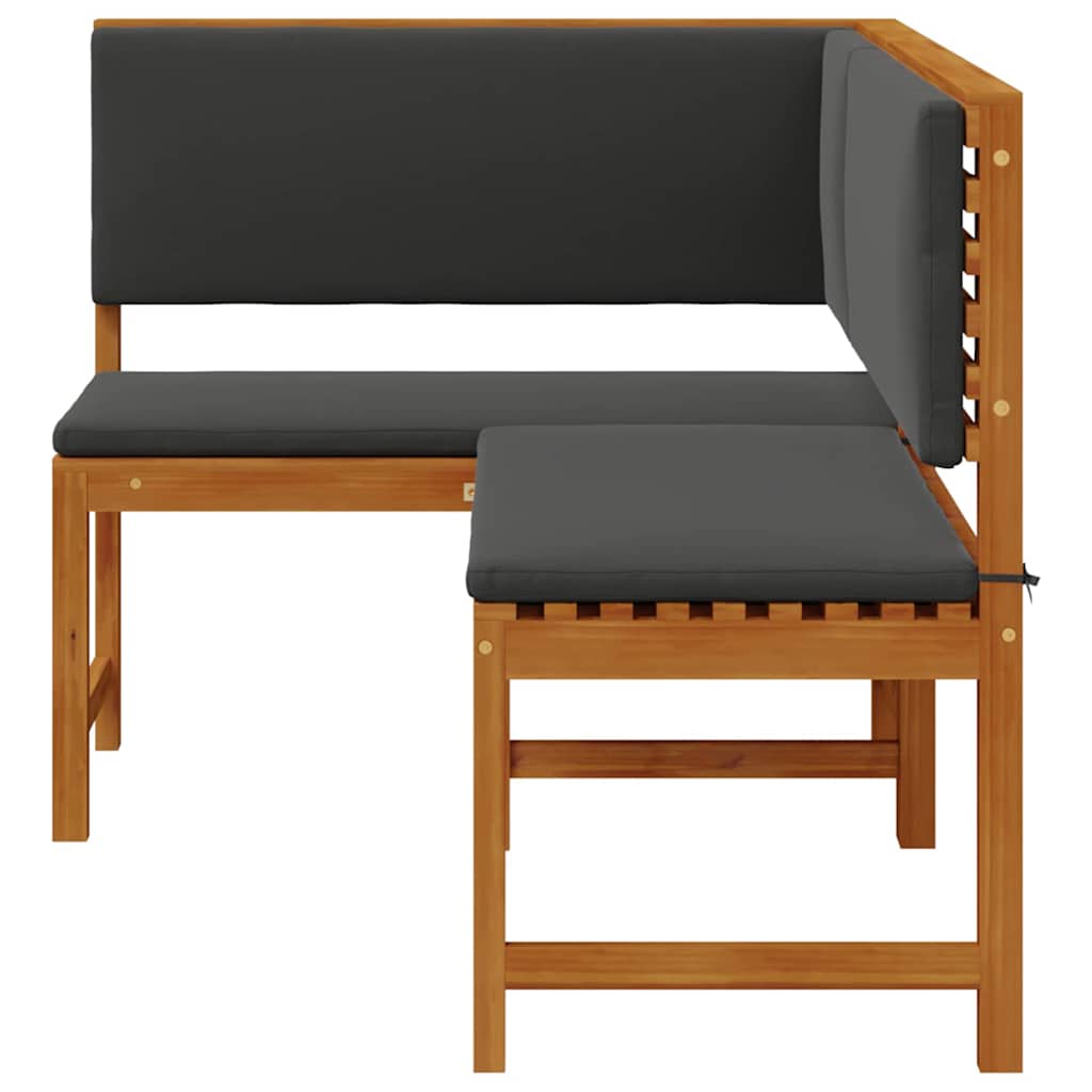 Garden Corner Bench Brown 140 x 100 x 91cm Solid Acacia wood