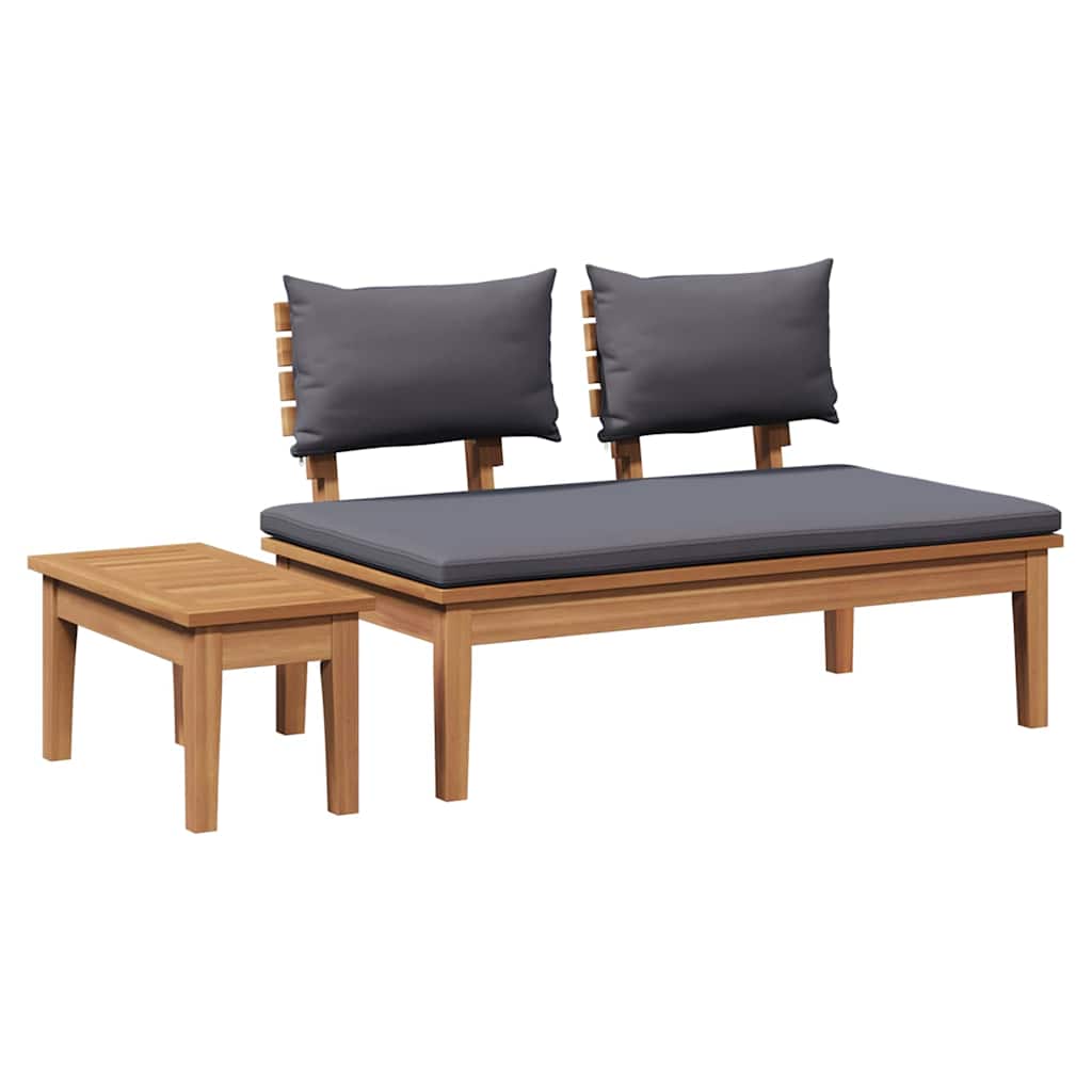 Garden Bench 2 pcs Brown Solid Teak wood