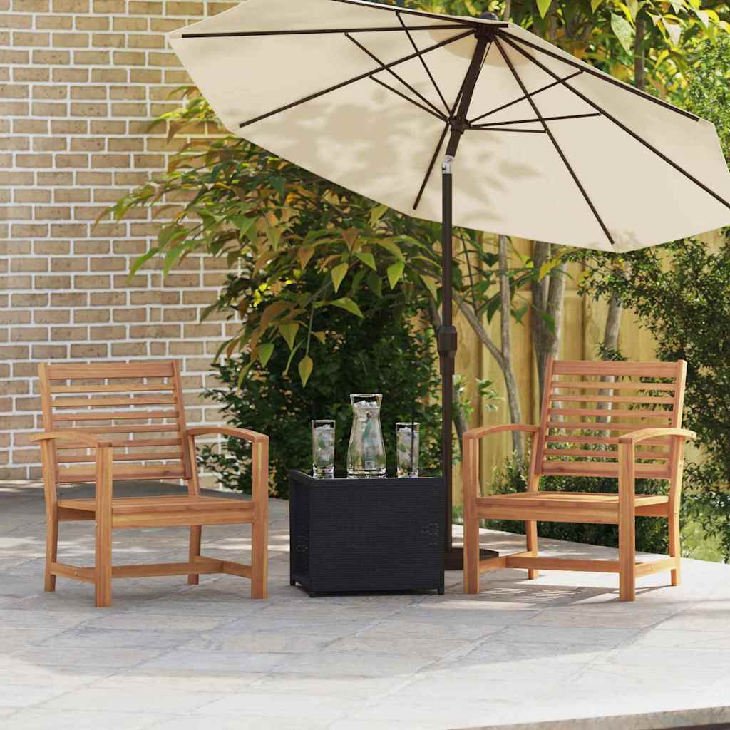 Garden Chairs 2 pcs Natural 60 x 65 x 76.5 cm Solid teak wood