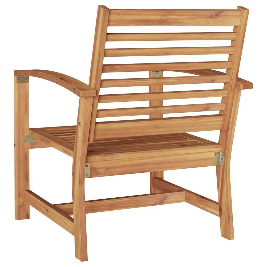 Garden Chairs 2 pcs Natural 60 x 65 x 76.5 cm Solid teak wood