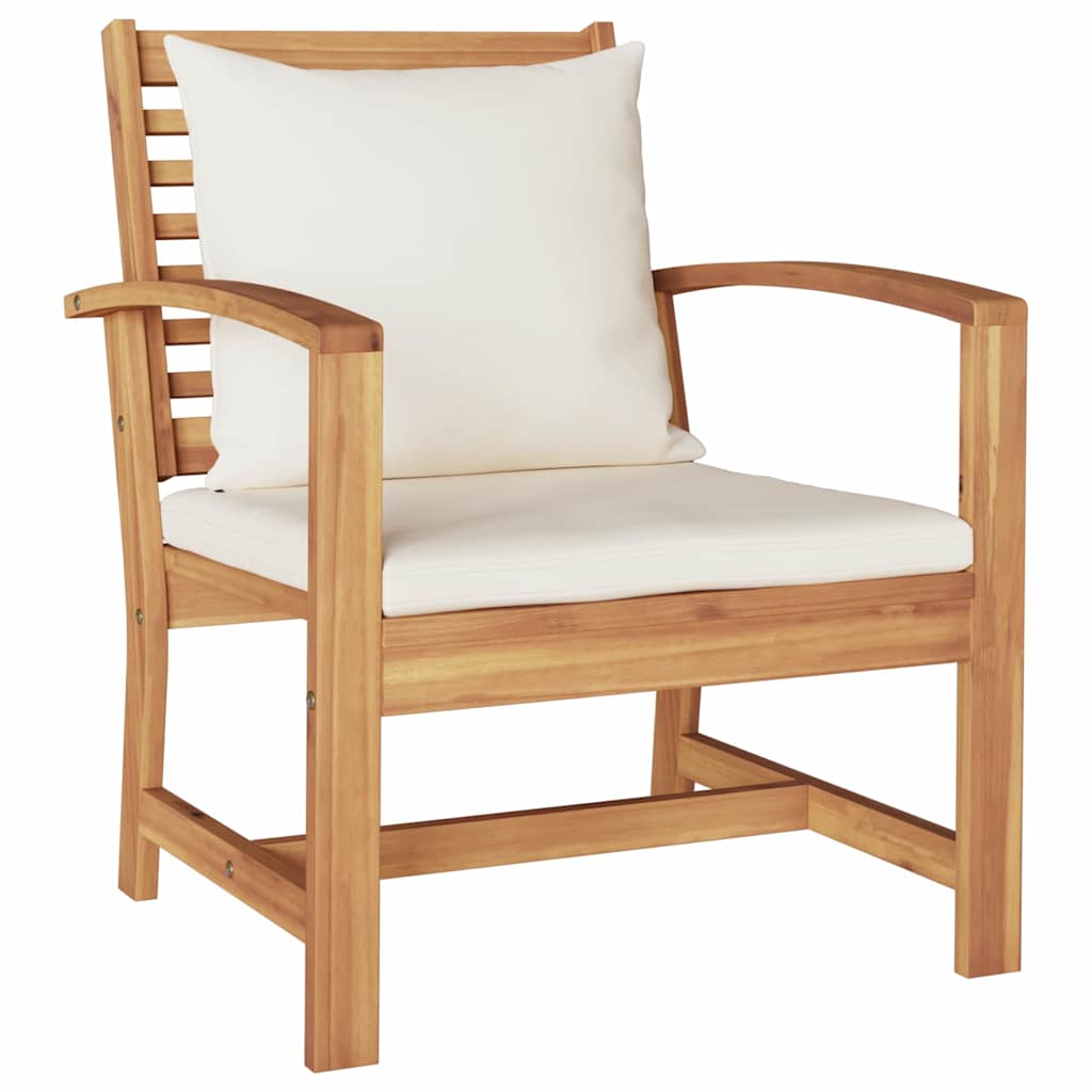 Garden Chairs 2 pcs Natural 60 x 65 x 76.5 cm Solid teak wood