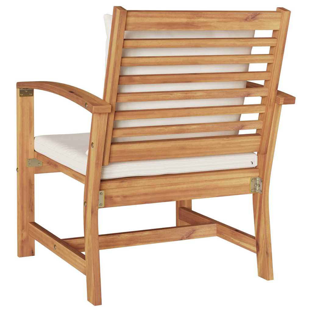 Garden Chairs 2 pcs Natural 60 x 65 x 76.5 cm Solid teak wood