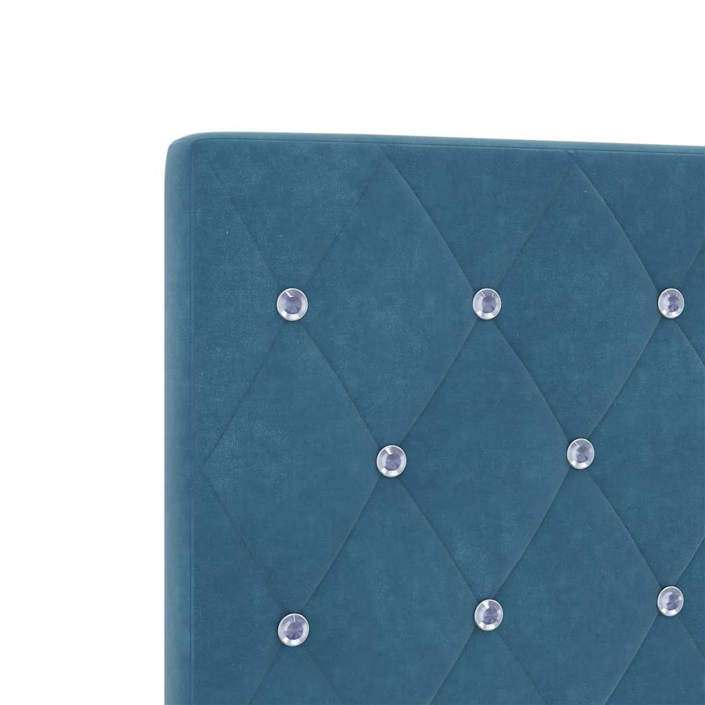 Velvet Headboard Argyle with Headboard Dark blue 200 cm Velvet