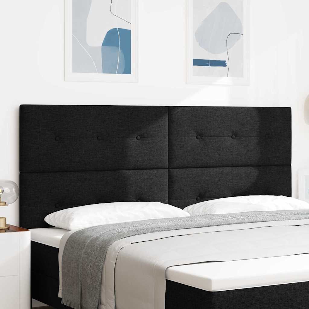Headboard Height Adjustable with Headboard Black 200 cm Fabric