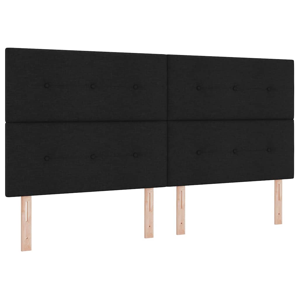 Headboard Height Adjustable with Headboard Black 200 cm Fabric