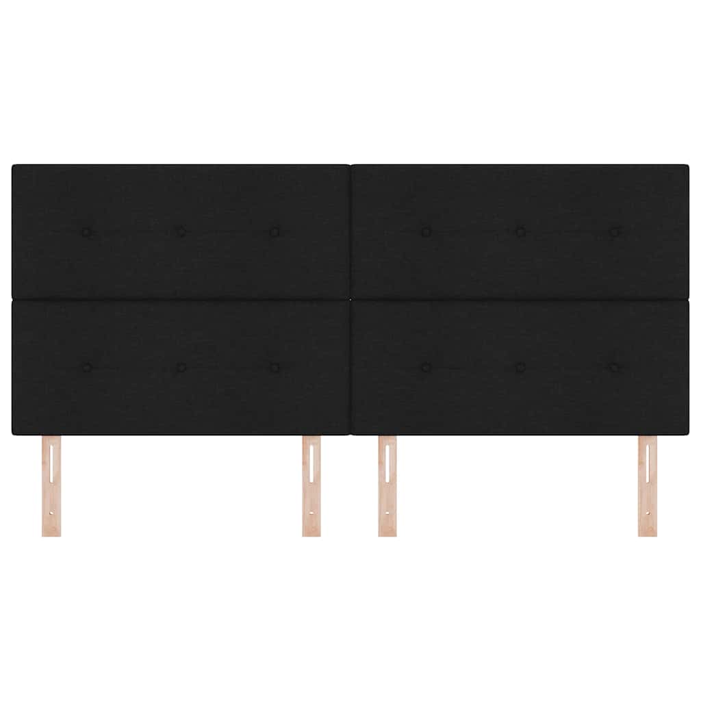 Headboard Height Adjustable with Headboard Black 200 cm Fabric
