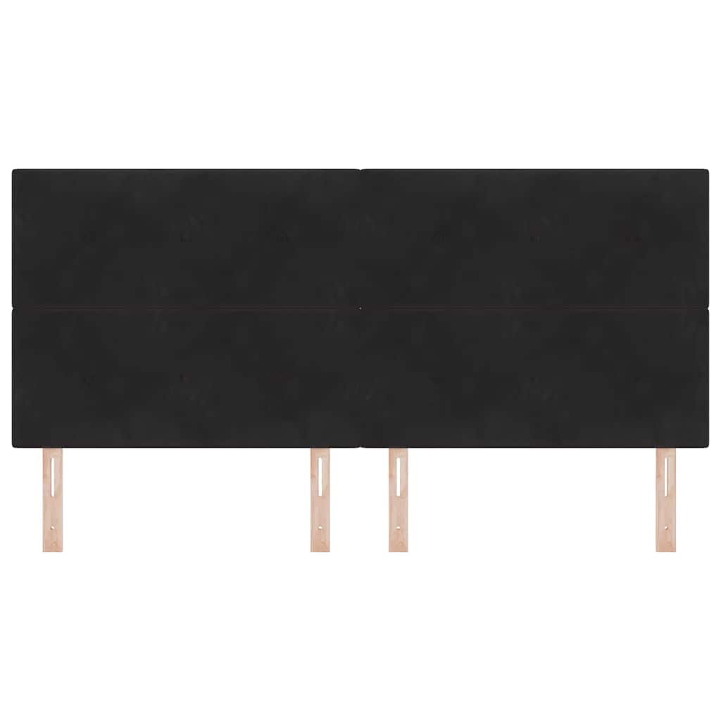 Headboard Wall-mounted with Headboard Black 200 cm Velvet