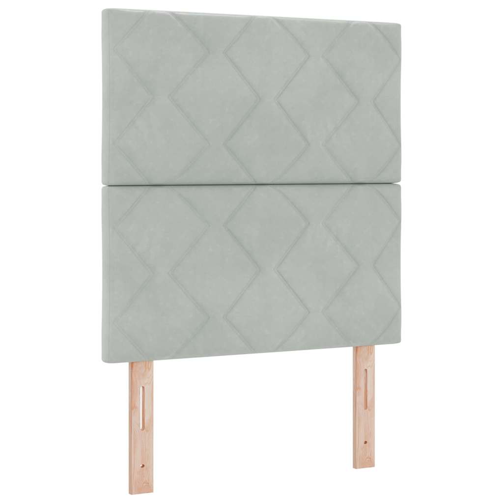 Headboard Wall-mounted Geometric Manual Light grey 80 cm Velvet